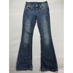 Grace in L.A. Youth Girls Embellished Pocket Flare Denim Jeans - Size 10 (22x28)